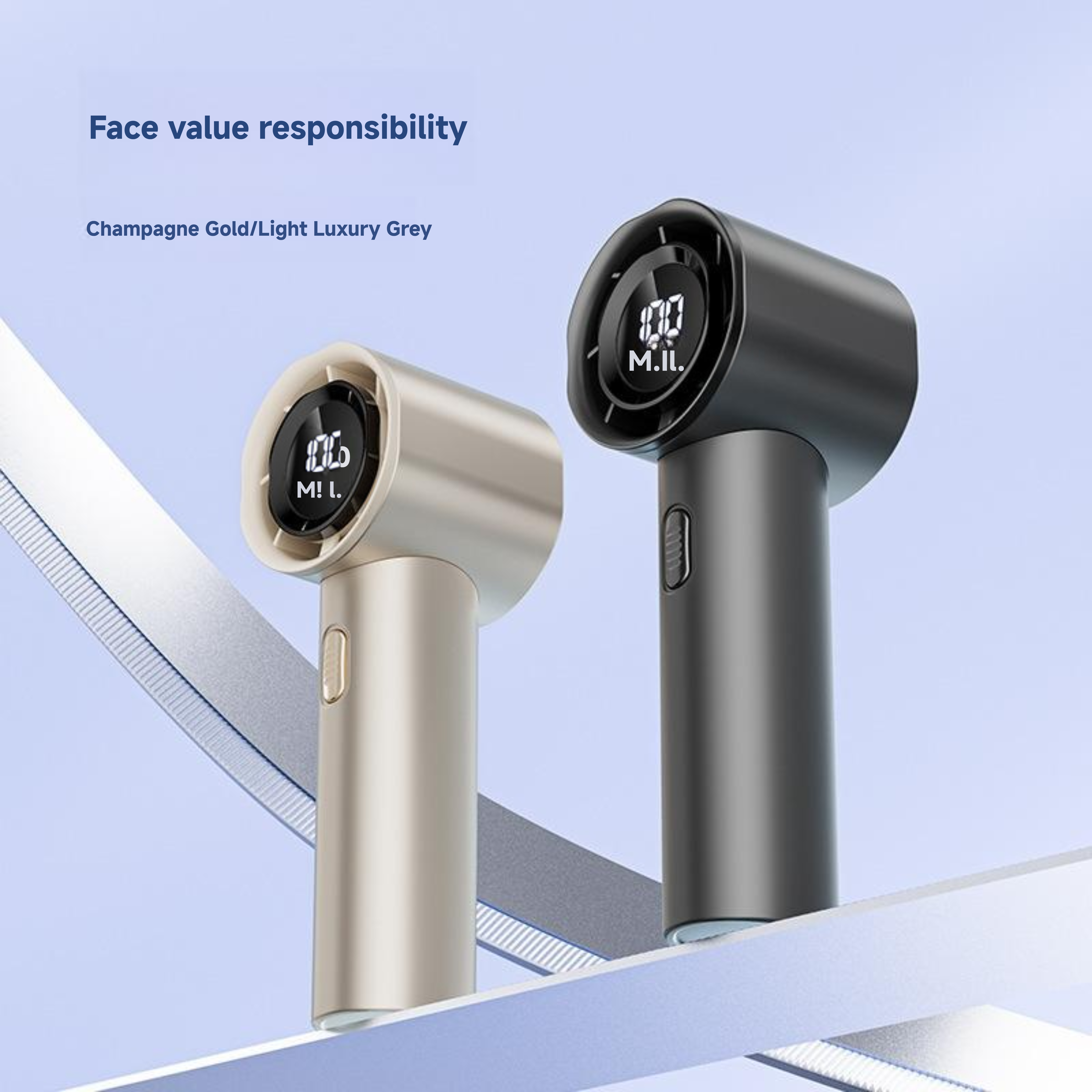 GOOJODOQ 4000mAh Portable Super High Speed Power Turbo ​​Fan | ​​Adjustment With LED Display Max Wind Speed ​​9m/s | Handheld Mini Mobile Fan Kipas Kecil Cooling