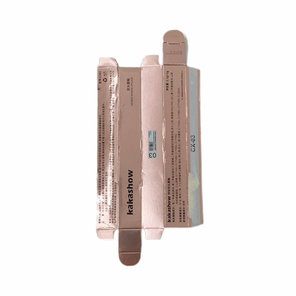 Lip glaze matte ujung ganda dengan cermin dan tekstur ganda