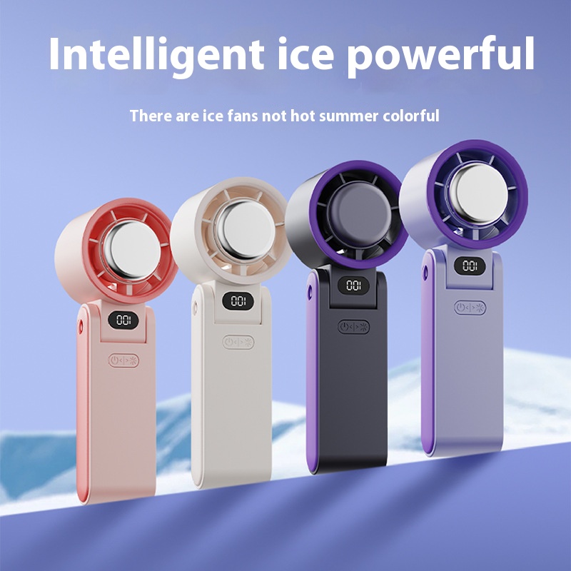 2025 New High Speed ​​Cooling Handheld Fan 100/199 Speed ​​Portable Folding Neck Hanging Small Fan